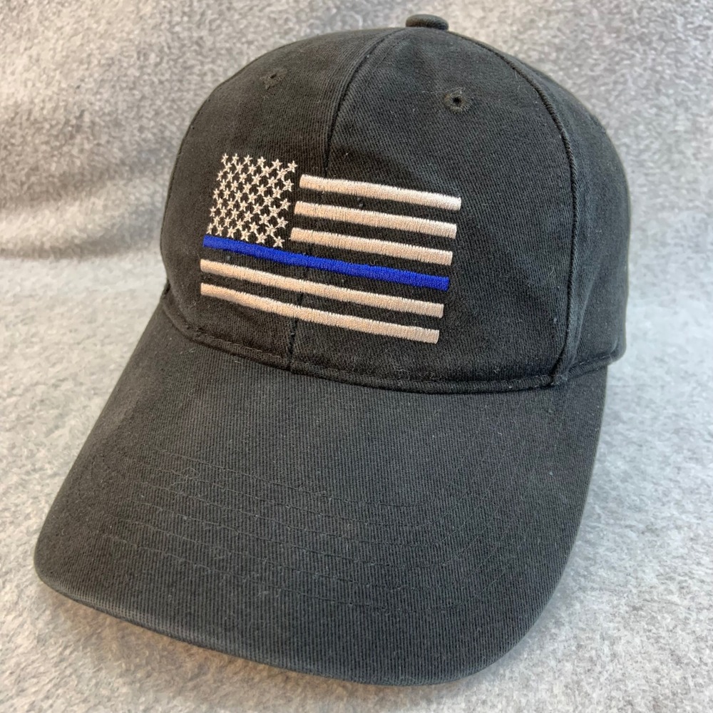Thin Blue Line Flag Youth Black Rothco Baseball Hat Adjustable OSFM